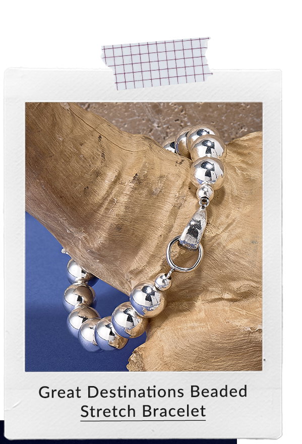 Great Destinations Beaded Stretch Bracelet