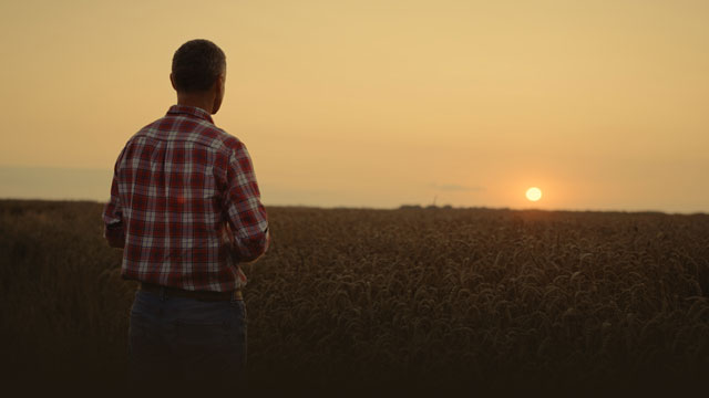 A man looking out at the horizon. Shop men's.