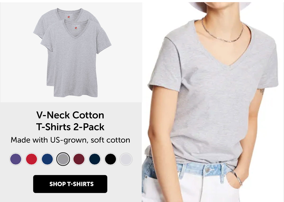 Hanes Perfect-T Women's V-Neck Cotton T-Shirt