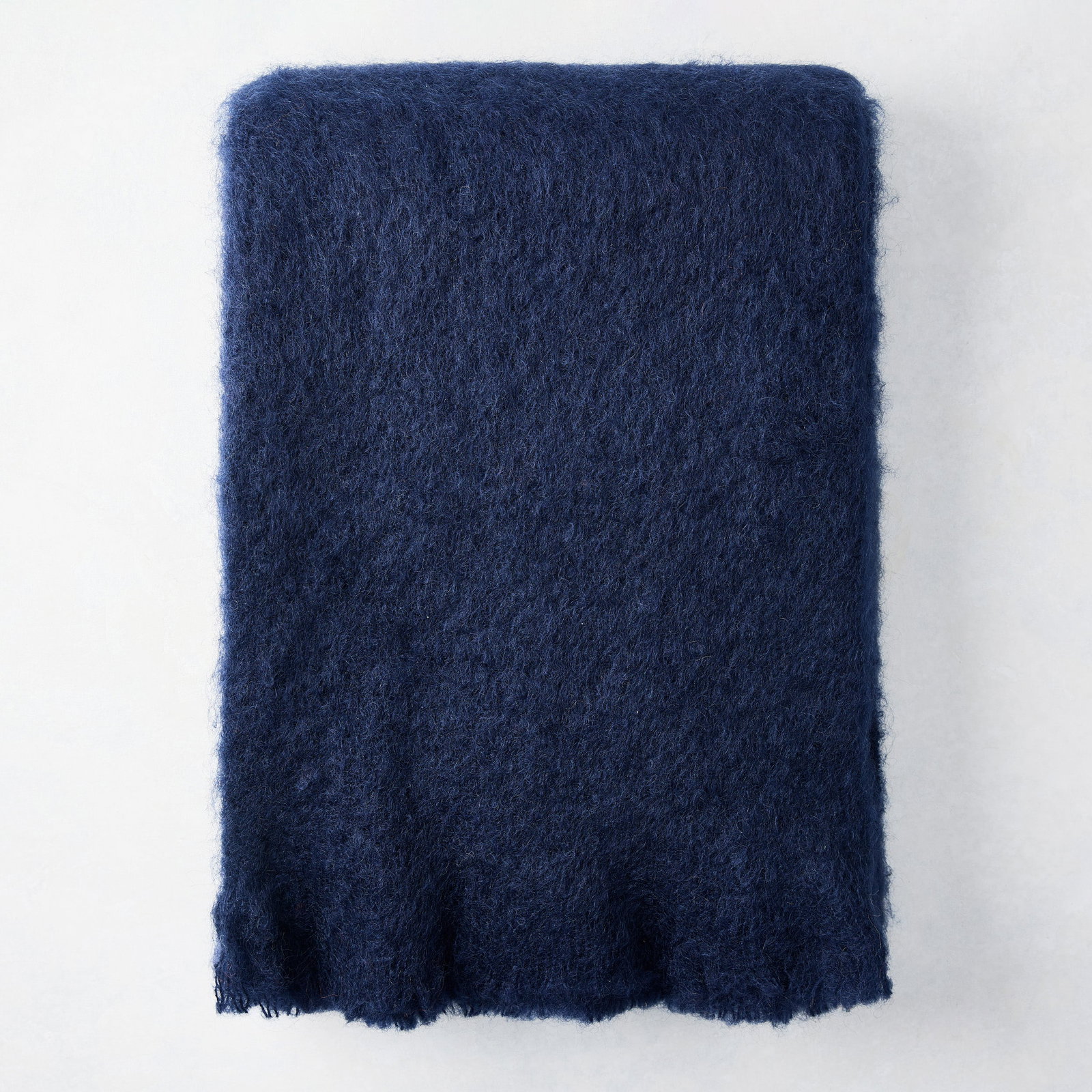 Image of Navy Blue Mohair Throw Blanket