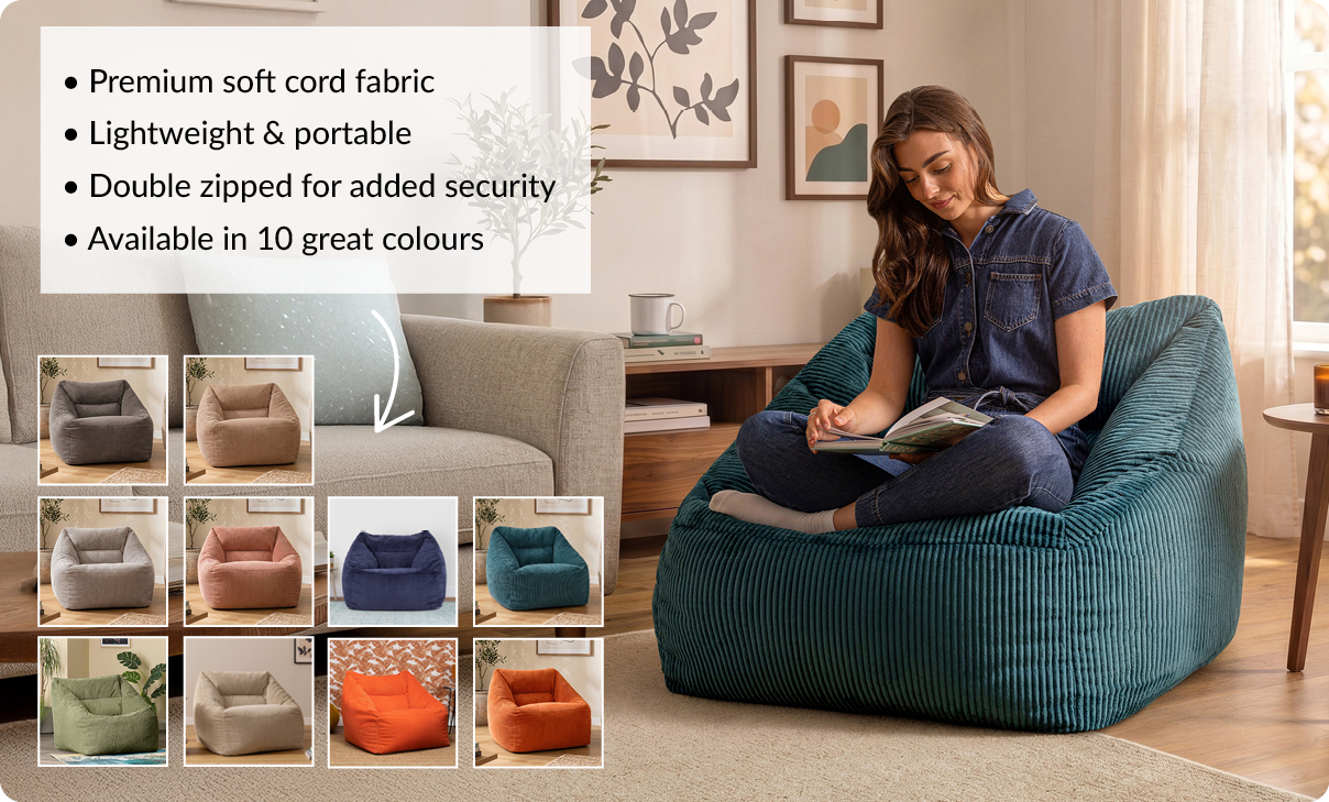 premium soft cord fabric. Lightweight and portable. Double zipped for added security. Available in 10 great colours