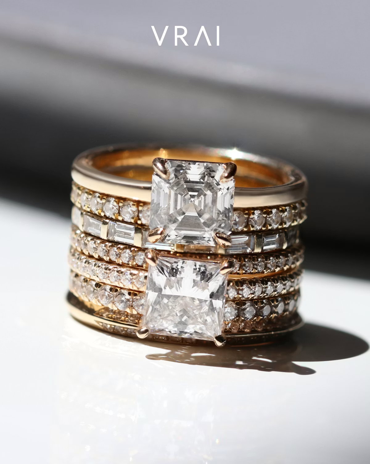 Mixed-metal ring and band pairings