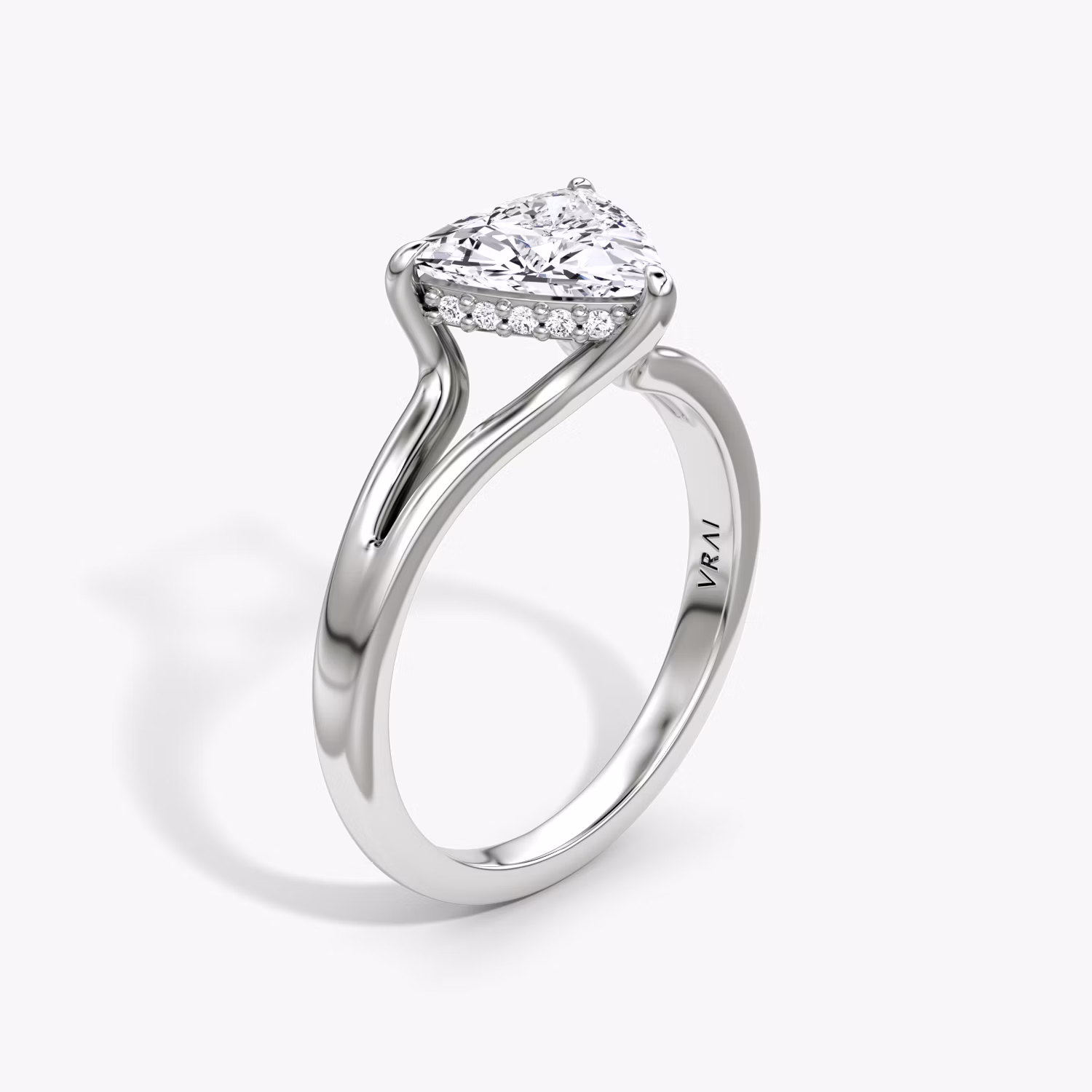 The Floating Split Band Trillion Platinum Engagement Ring