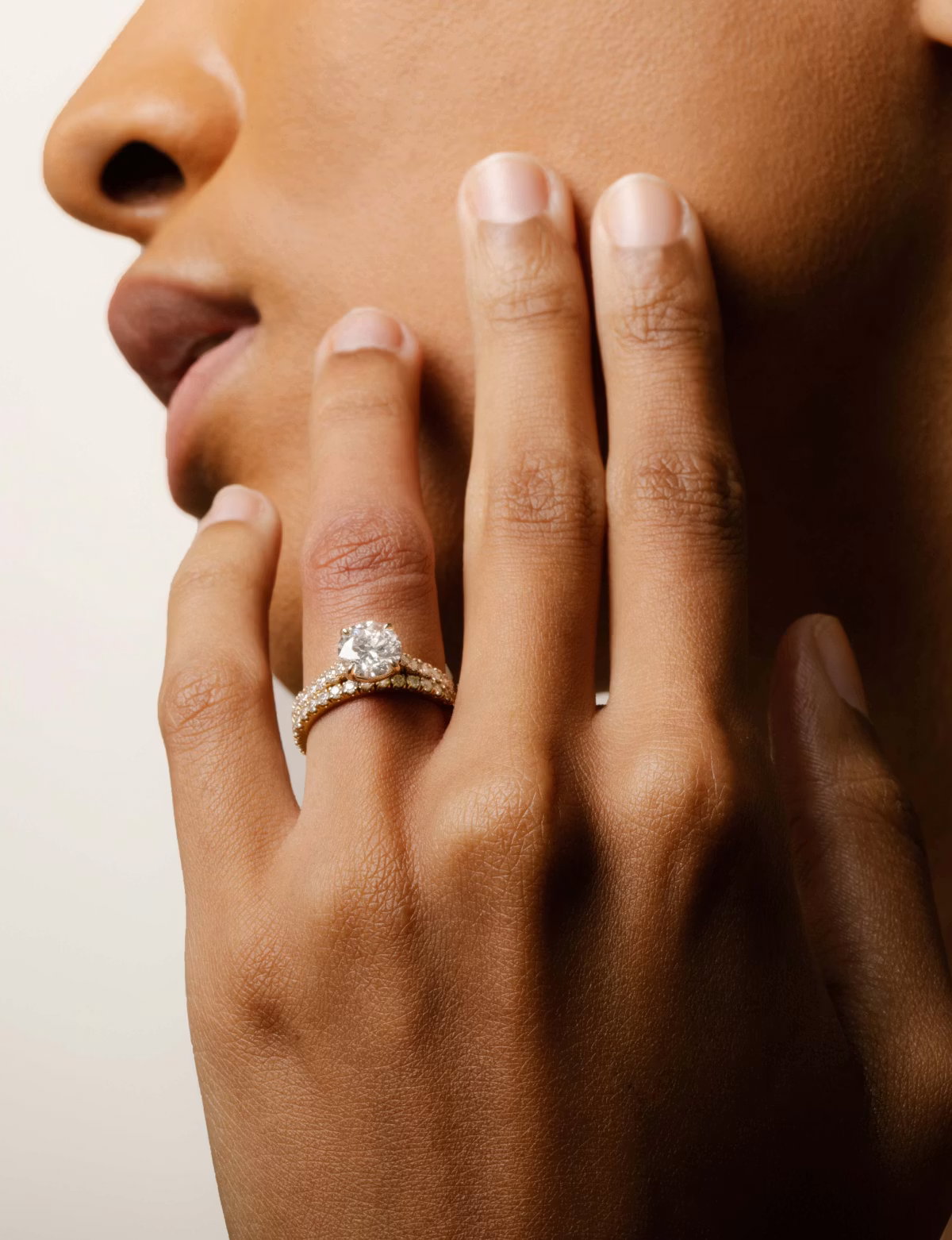 Explore modern-yet-timeless bands made to contour and contrast your ring.