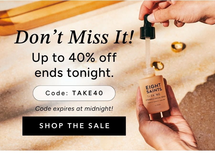 Up to 40% off all products