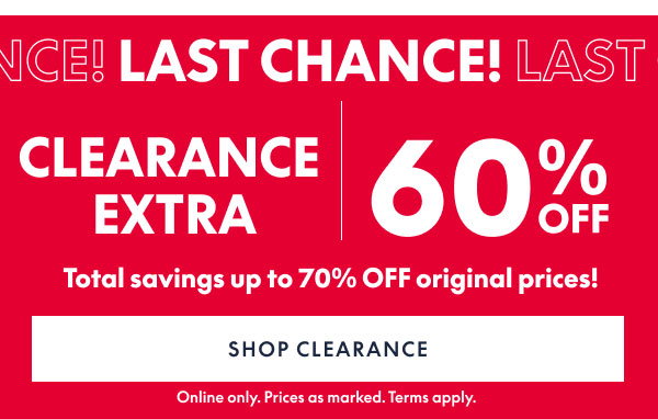 60% Off Clearance