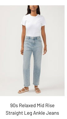 90s Relaxed Mid Rise Straight Ankle Jeans