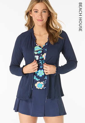Shop Beach House Diamond Meadow Tankini & Admiral Pique Solid Set