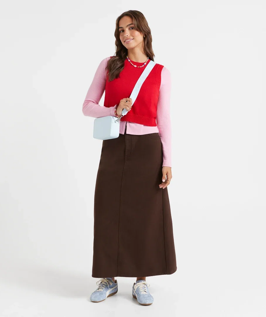 CLEO DENIM MIDI SKIRT