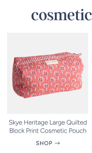 Skye Heritage Large Quilted Block Print Cosmetic Pouch