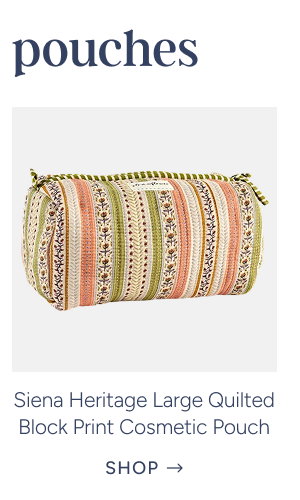 Siena Heritage Large Quilted Block Print Cosmetic Pouch
