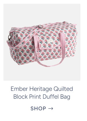 Ember Heritage Quilted Block Print Duffel Bag