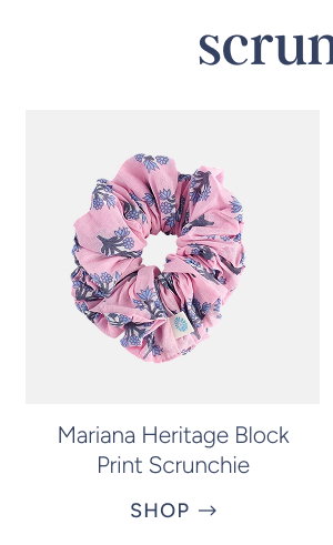 Mariana Heritage Block Print Scrunchie