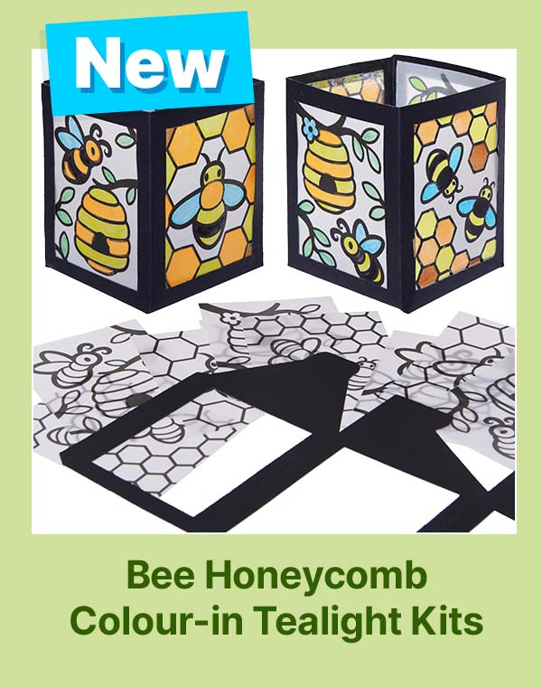 Bee Honeycomb Colour-in Tealight Holder Kits