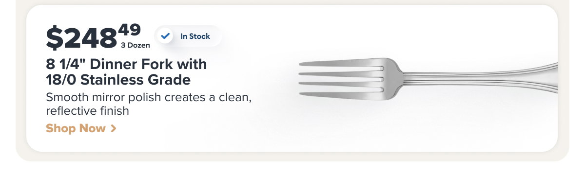 Libbey 511 039 8 1/4" Dinner Fork with 18/0 Stainless Grade, High Society Pattern