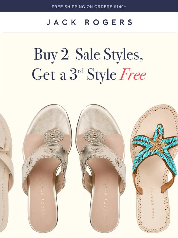 Buy 2 Sale Styles, Get A 3rd Style Free With Code SALE!