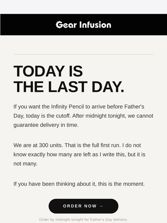 Last chance for Father's Day