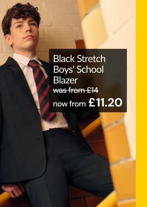 Boys' stretch school blazer was from £14 now from £11.20.