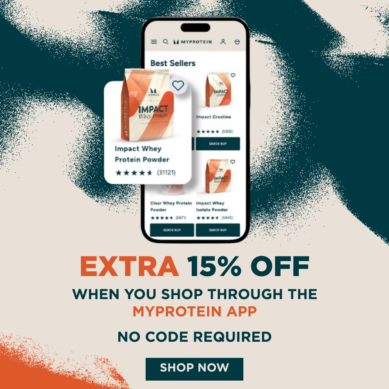 Extra 15% off the Myprotein App