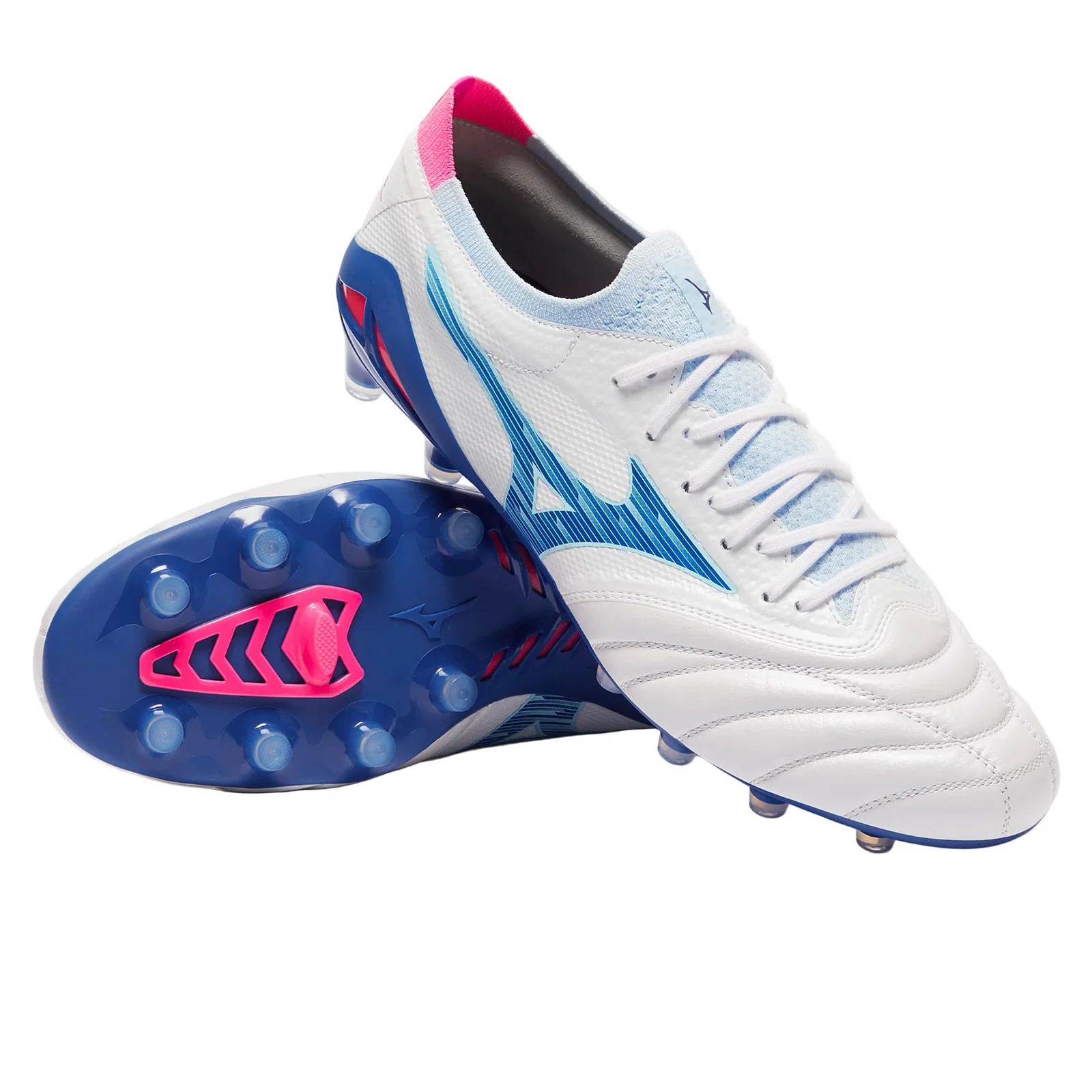 Image of Mizuno Morelia Neo IV Beta Elite FG - White/Tanager Turquoise/Pink Tetra