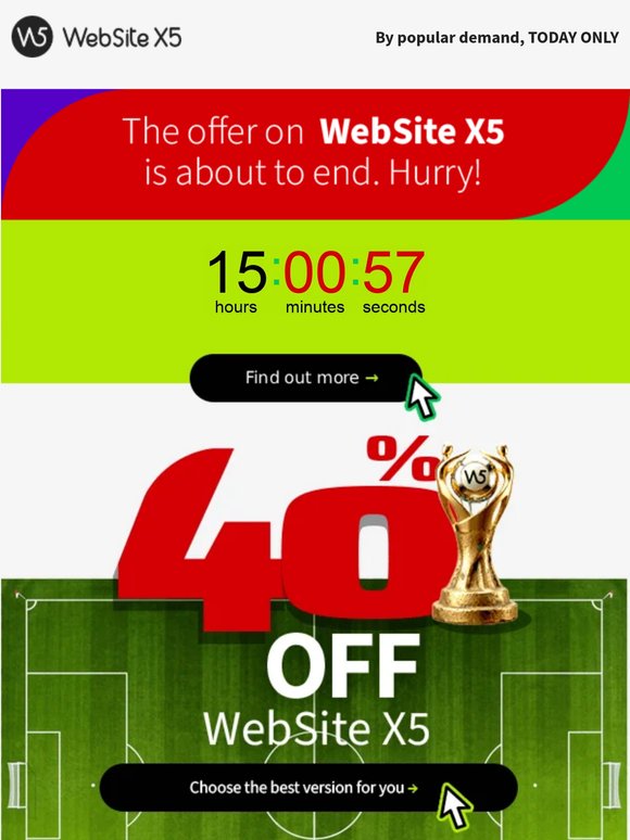 40% Discount on WebSite X5: Last Opportunity, Only Today!