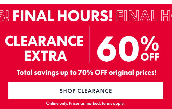 60% Off Clearance