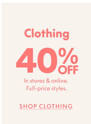Clothing 40% Off