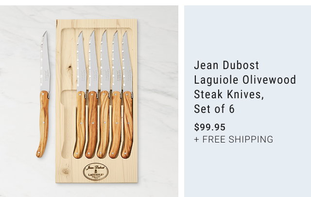 Jean Dubost Laguiole Olivewood Steak Knives, Set of 6 $99.95 + Free Shipping