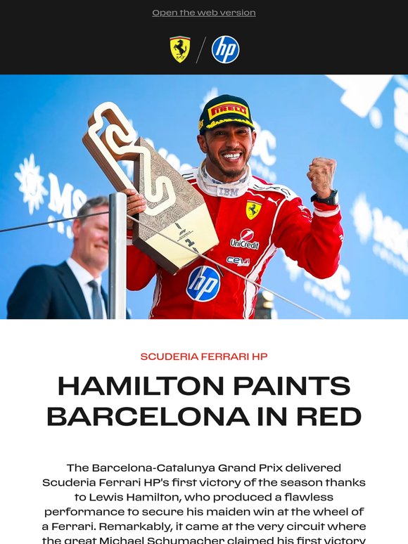 Hamilton paints Barcelona in red