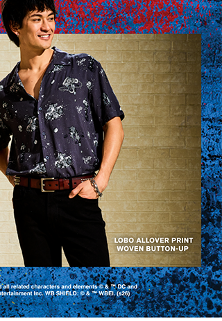 Lobo Allover Print Woven Button-Up