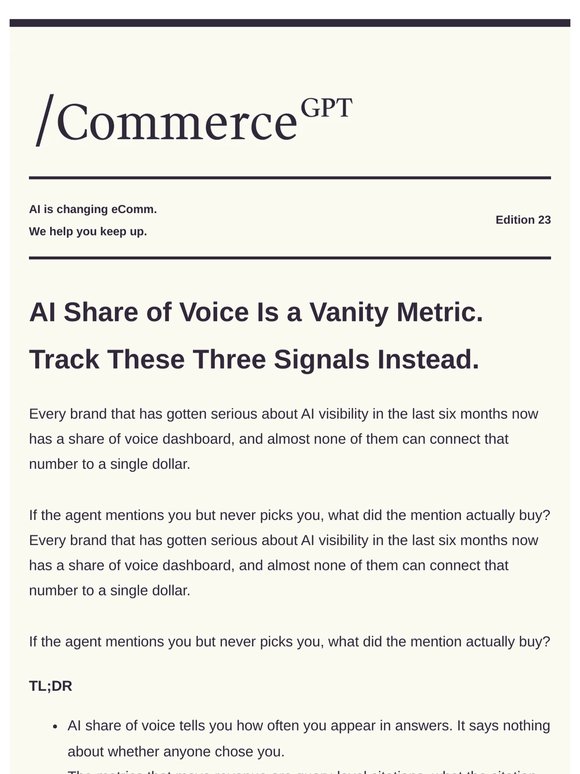 AI Share of Voice Is a Vanity Metric.
