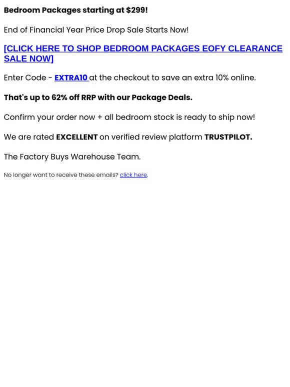 Re: EOFY Price Drop❗Bedroom Packages Warehouse Clearance!