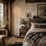Dodine Gold Metal and Crystal Dandelion Floor Lamp 160 cm