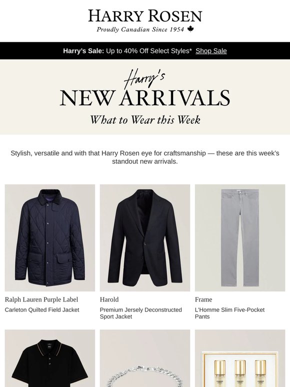 JUST IN: Ralph Lauren Purple Label, Harold, Frame and More