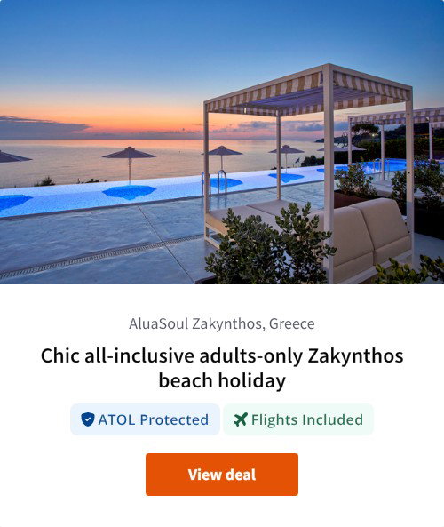 Chic all-inclusive adults-only Zakynthos beach holiday