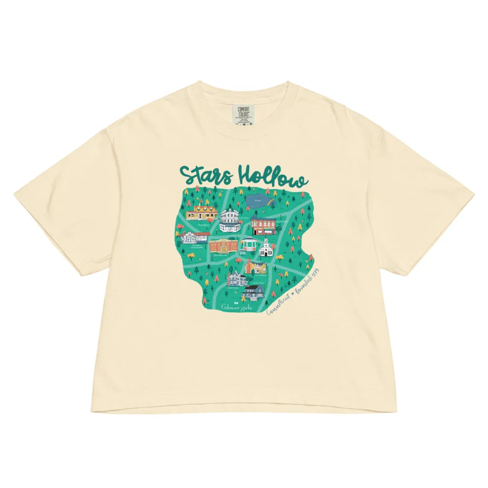 Image of Gilmore Girls Stars Hollow, CT Map Women’s Comfort Colors Boxy T-Shirt