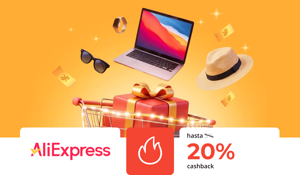 hasta 20% de supercashback AliExpress