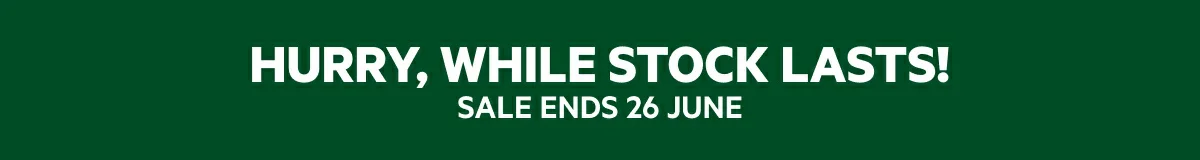 hurry, while stock lasts!
