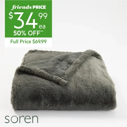 Soren faux fur reversible throw