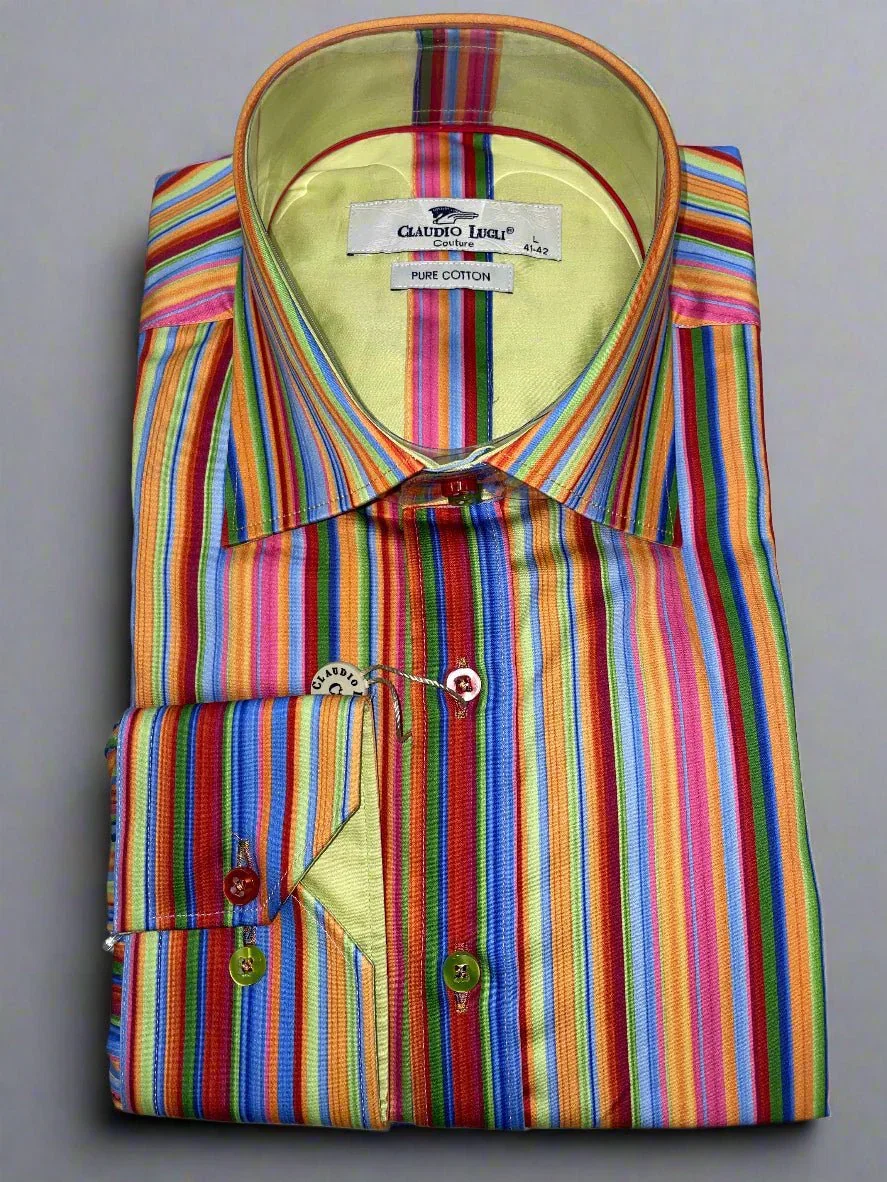 Image of RED STRIPE PRINT SHIRT