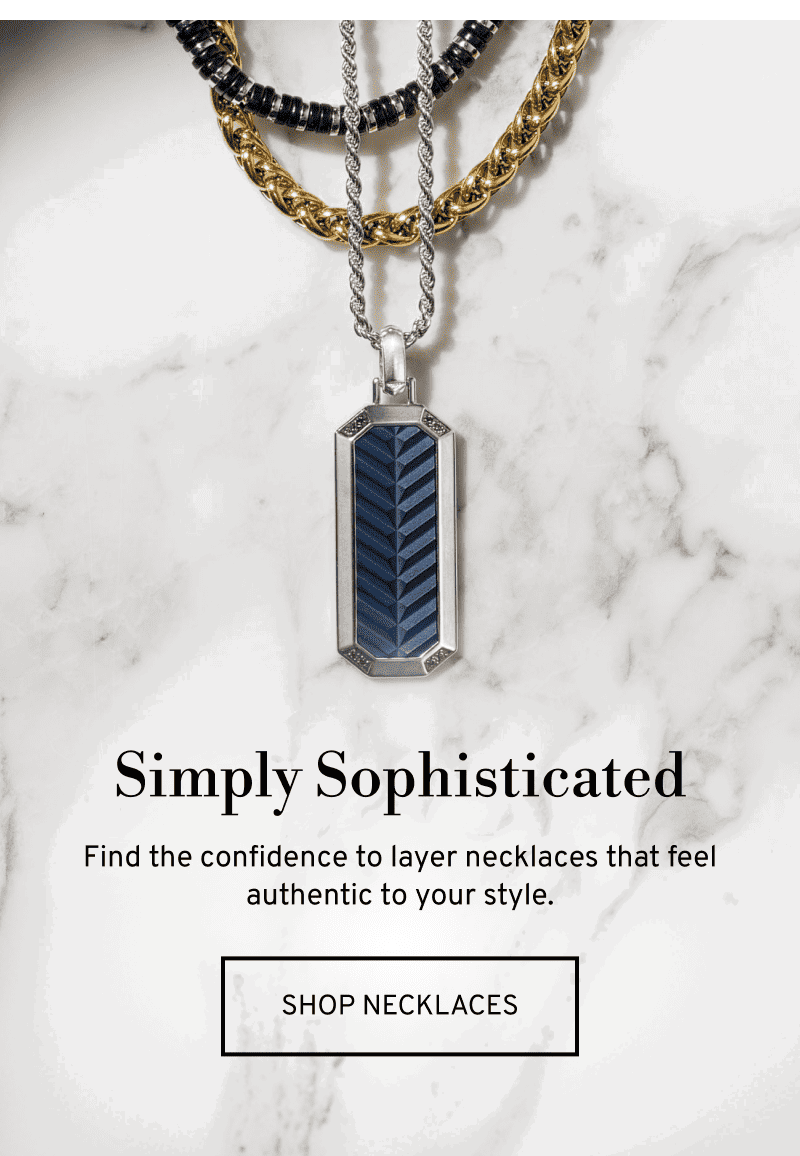 Pendant necklace layered with chains. Simply Sophisticated. Find confidence to layer your way. Click to Shop Necklaces