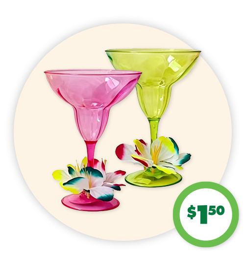 $1.50 Plastic Margarita Glasses, 1-ct.