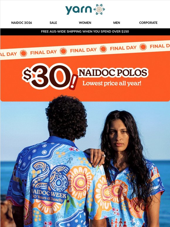 5-Star NAIDOC Polos, $30 final day