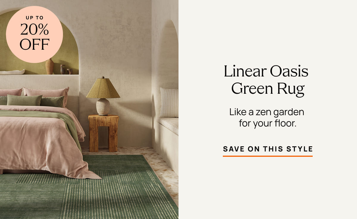 Linear Oasis Green Rug |  Save On This Style 