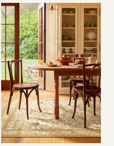 Strawberry Thief Sage & Rose Rug