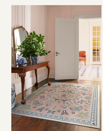 Flutterby Soft Rose Rug