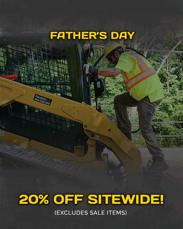 VIP Father's day. 30% Off sitewide (excludes sale items.) A man wearing Carolina boots climbing a tractor. 