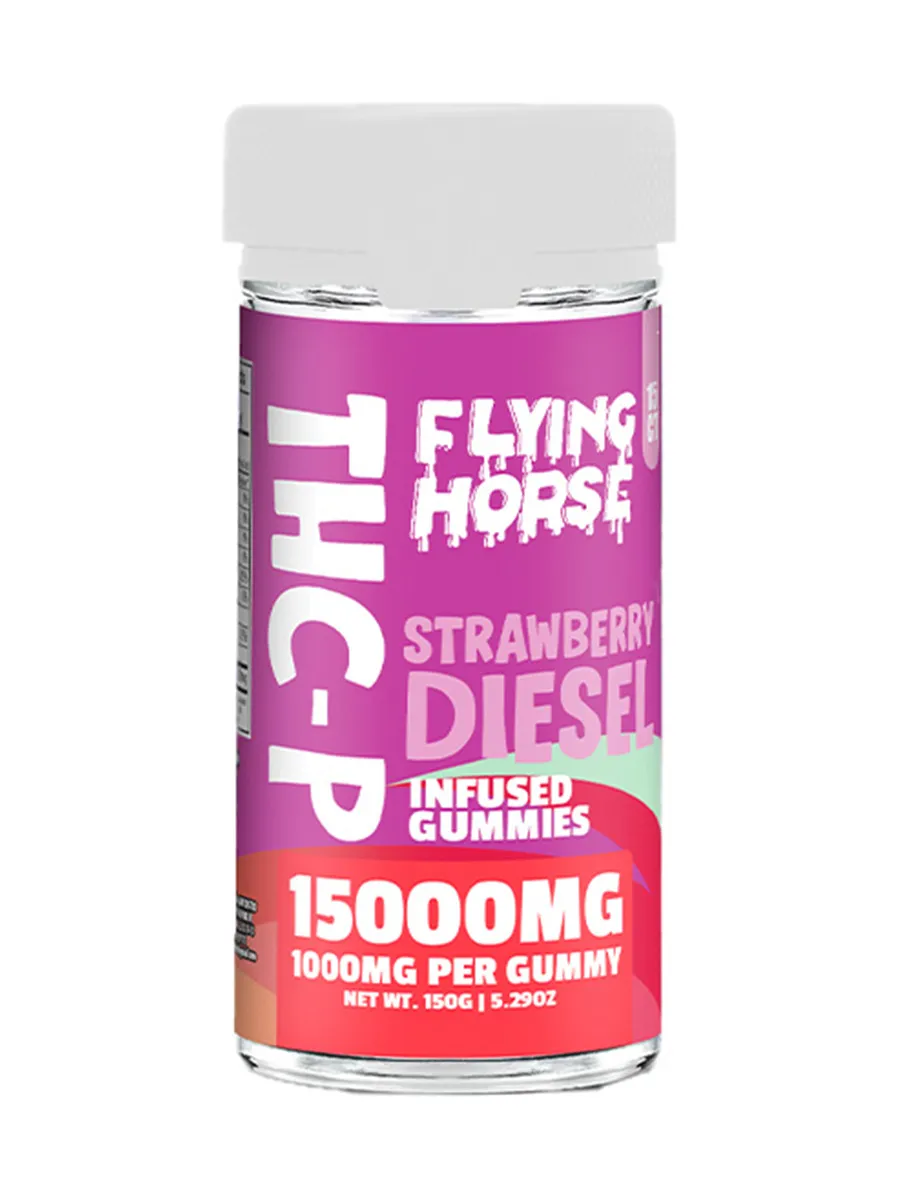 Image of Strawberry Diesel Flying Horse THCP Infused Gummies 15000MG 15ct