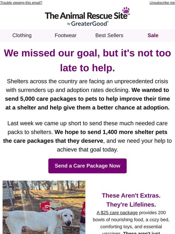 We Missed Our Goal, But You Can Still Help 🐾����