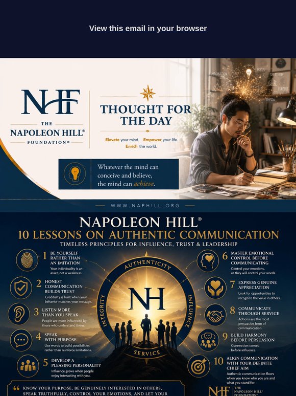 Napoleon Hill's Thought for the Day